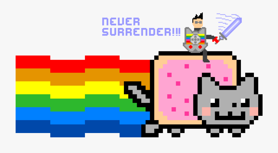 Nyan Cat Pixel Art, Transparent Clipart