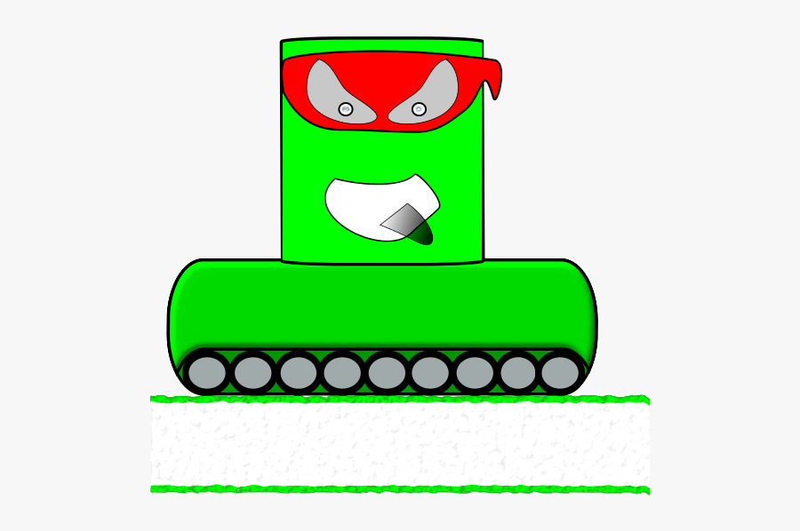 Green Canman Ninja With A Continuous Track - Clip Art, Transparent Clipart