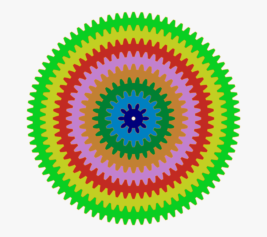 Circles, Gears, Colors, Colorful, Wheel, Design, Cog - Tevidon 10mm Focus Ring, Transparent Clipart
