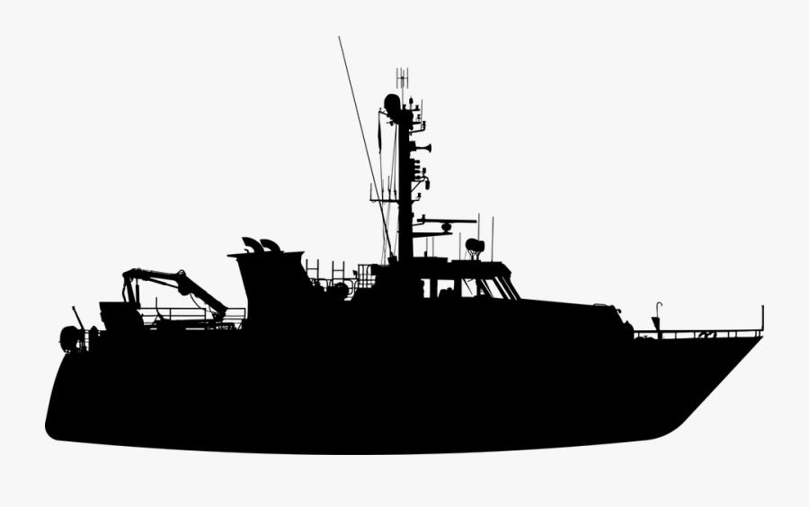 Coast Guard, Ship, Silhouette, Ships, Boat, Boats - Boat Silhouette Png, Transparent Clipart