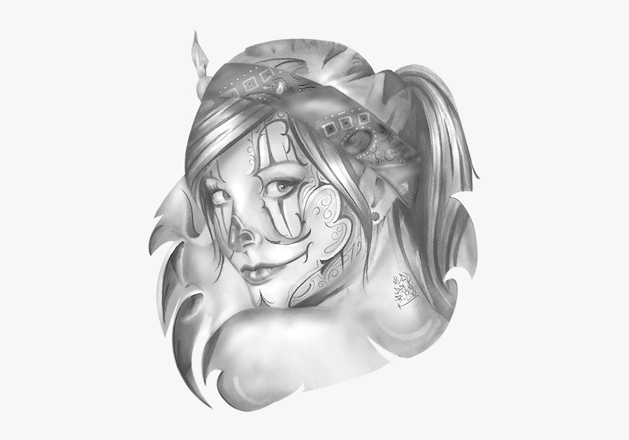 Graphic Black And White Library Cholo Nation Chola - Cholo Tattoo Transparent, Transparent Clipart
