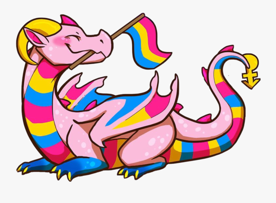 #pansexual #pan #pride #dragon #love #pink #yellow, Transparent Clipart