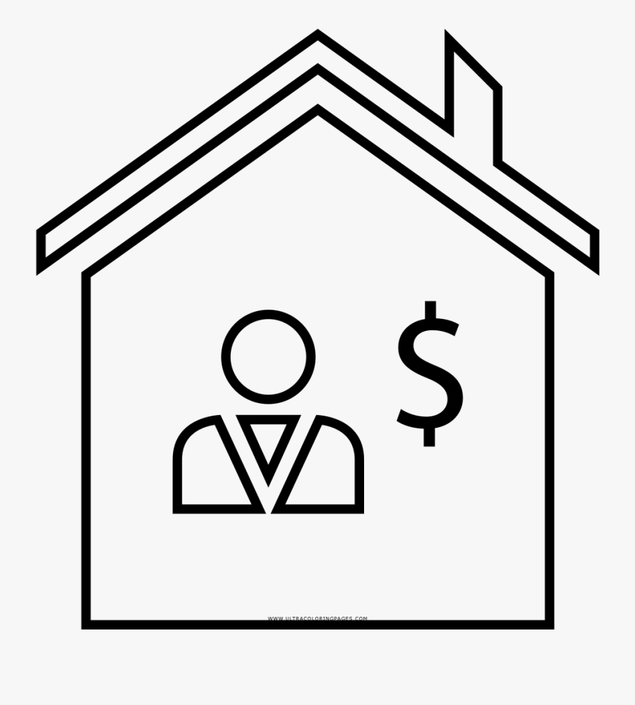 Real Estate Agent Coloring Page - Bienes Raices Para Colorear, Transparent Clipart