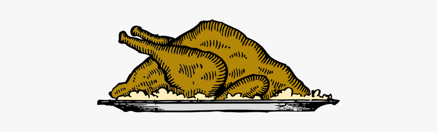 Turkey Platter Vector - Clipart Vector Waiter Tray, Transparent Clipart