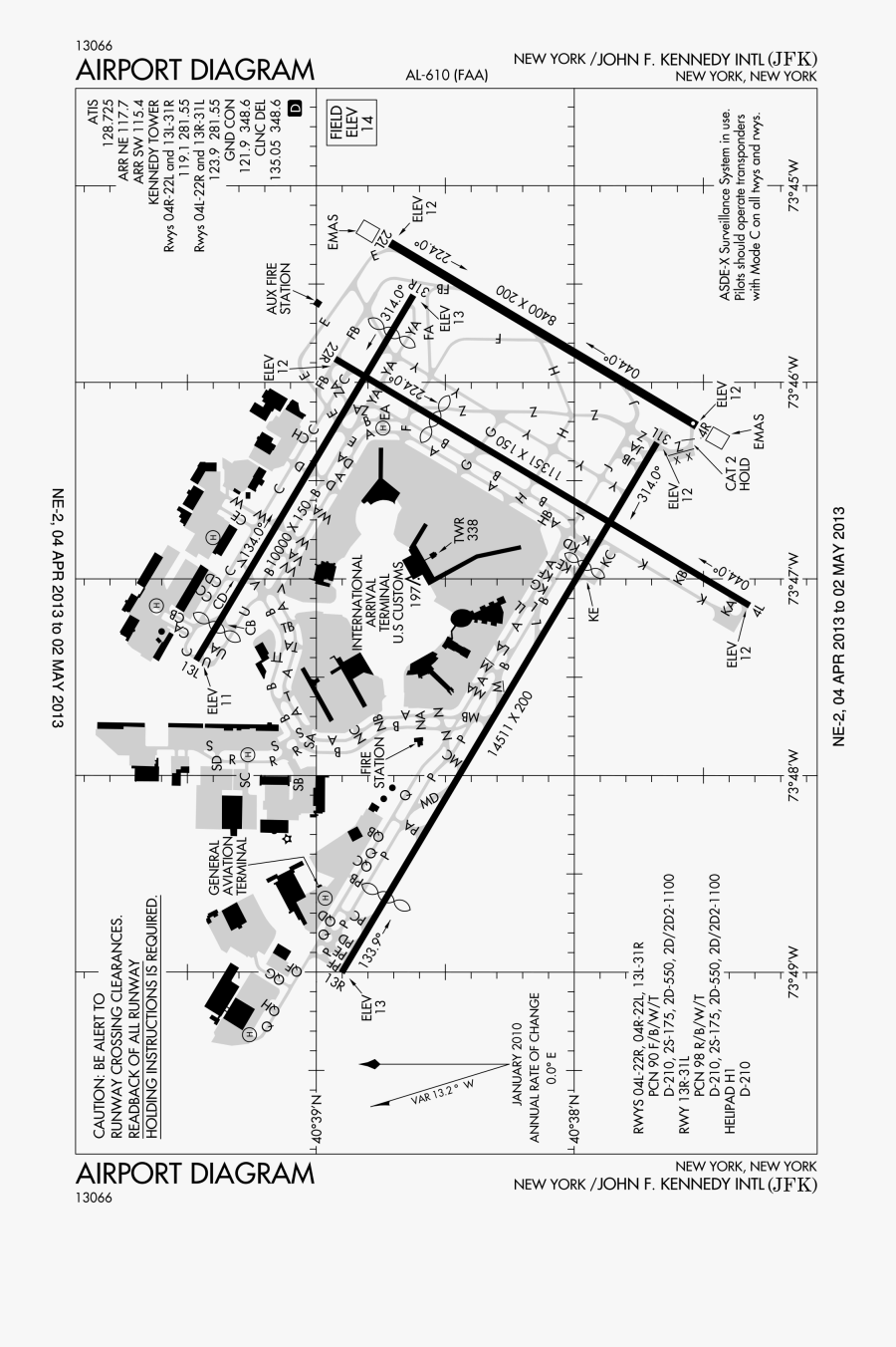 File Faa Airport Map - Kjfk Airport Diagram, Transparent Clipart