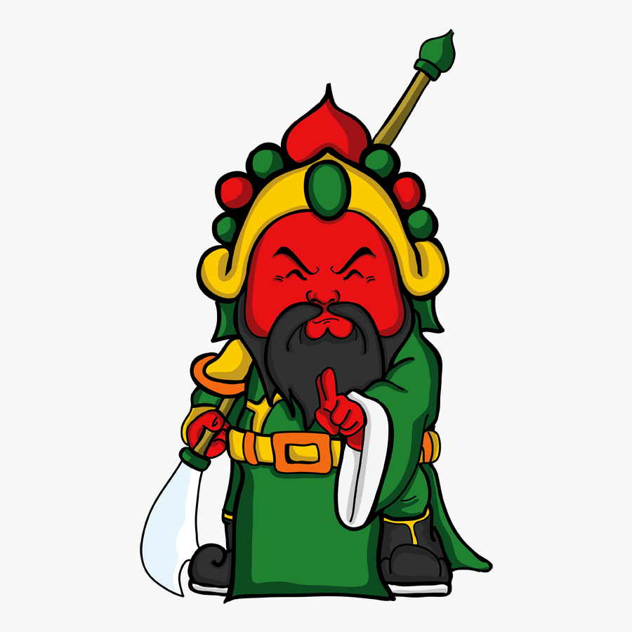 Kwan Gong Cute - Guan Yu Cartoon, Transparent Clipart