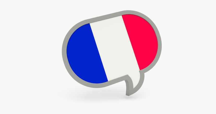 French Flag Speech Bubble, Transparent Clipart