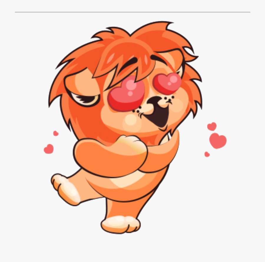 Transparent Lion Cub Png - Cartoon Lion In Love, Transparent Clipart