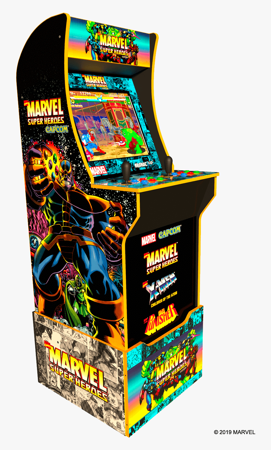Marvel Super Heroes Arcade Cabinet <span Style= - Marvel Super Heroes Arcade 1up, Transparent Clipart