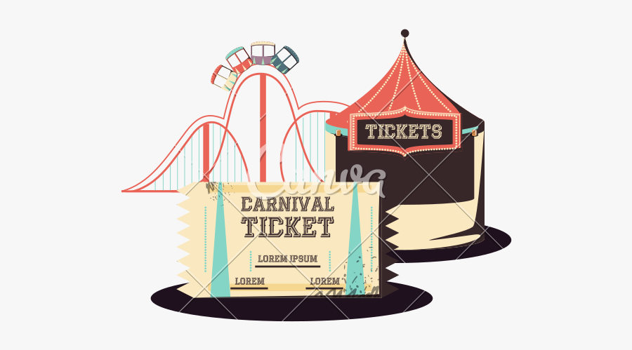 Rollercoaster Clipart Carnival - Illustration, Transparent Clipart