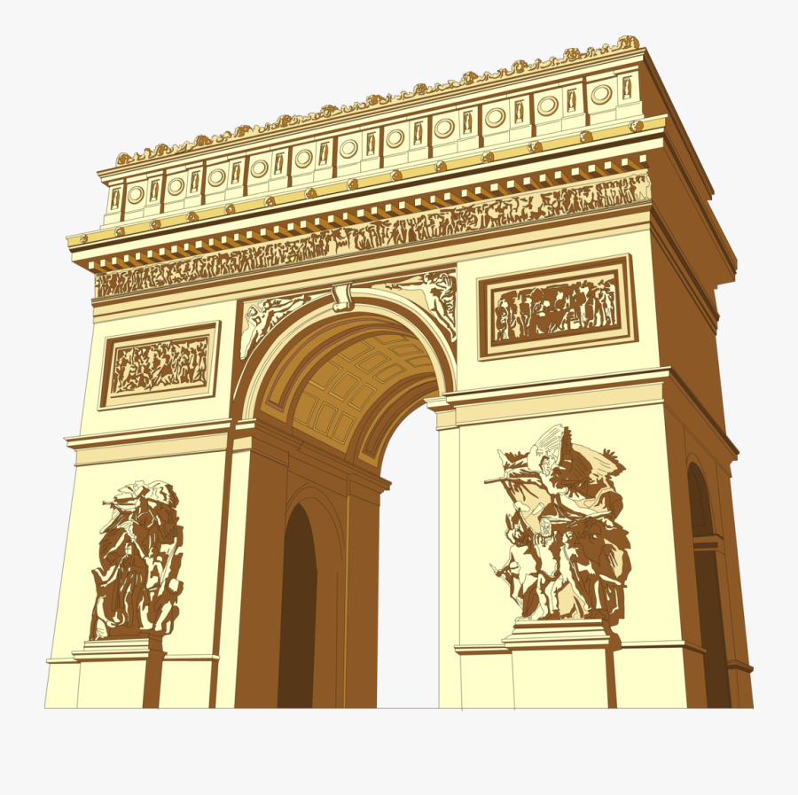 Transparent Arc De Triomphe Clipart - Cartoon Arc De Triomphe, Transparent Clipart