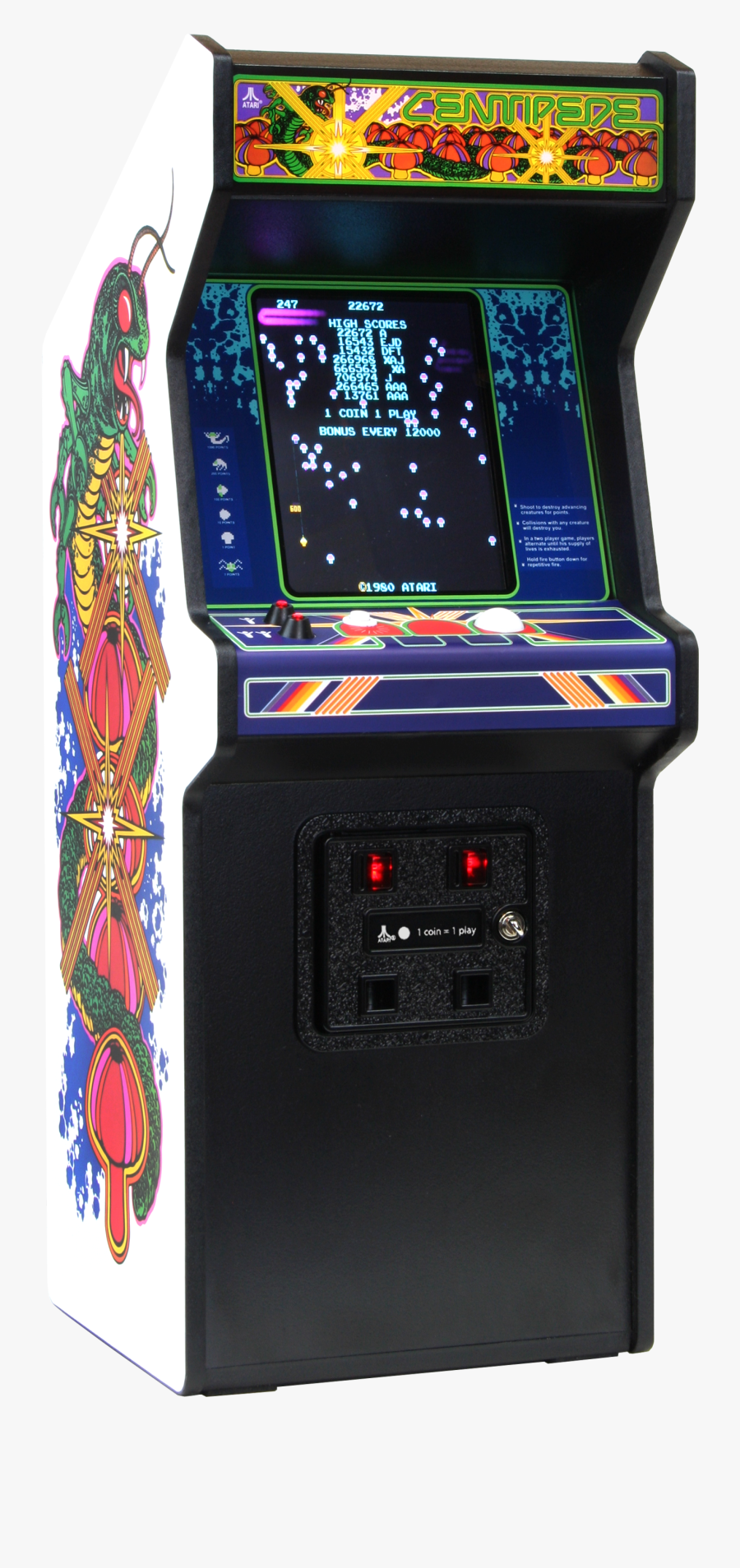 Replicade X Centipede Mini Arcade - Centipede Video Arcade Game, Transparent Clipart