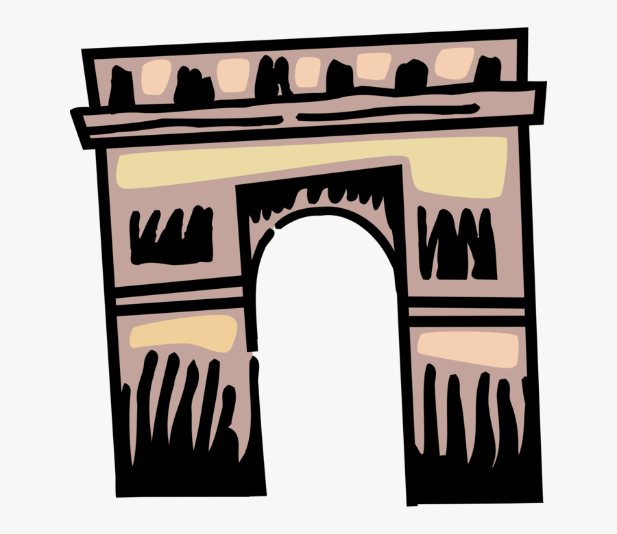 Vector Illustration Of Arc De Triomphe Triumphal Arch, Transparent Clipart
