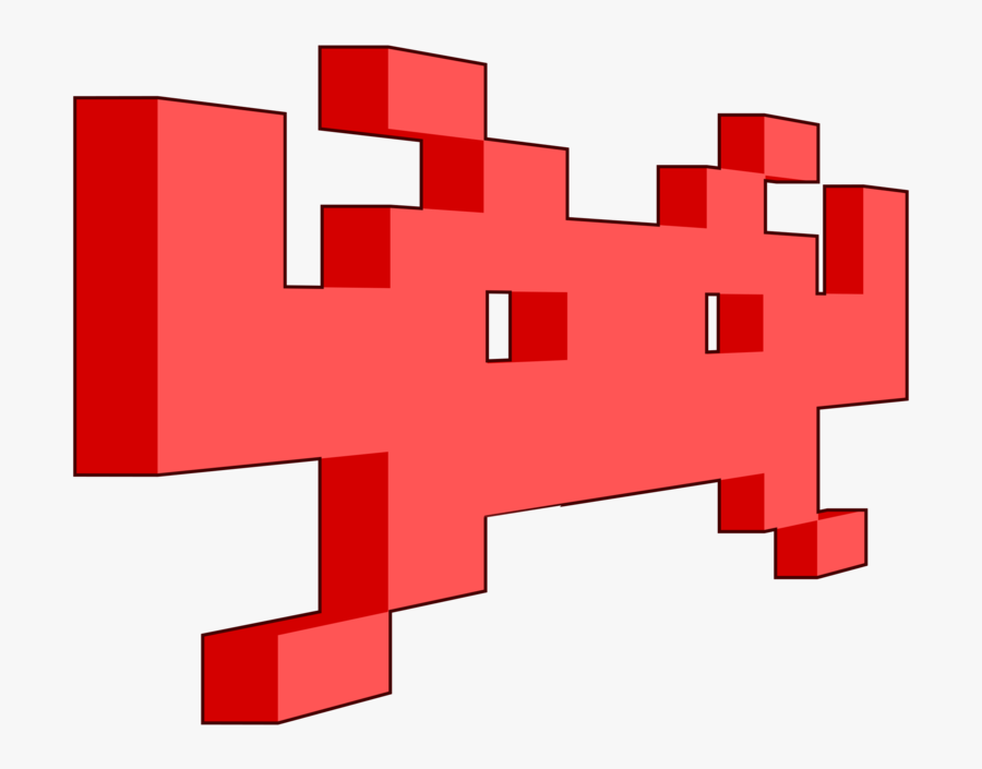 Angle,area,text - Space Invaders Alien Vector, Transparent Clipart
