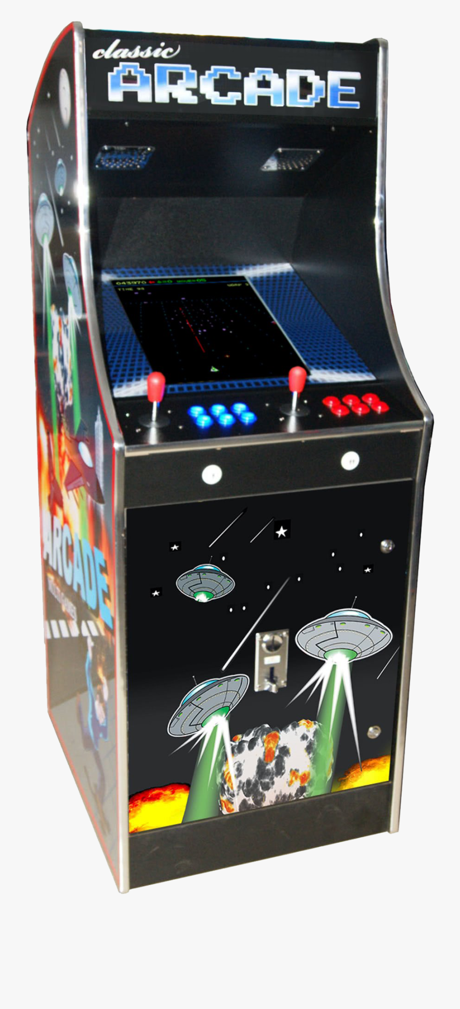 Old Style Arcade Game Machines, Transparent Clipart