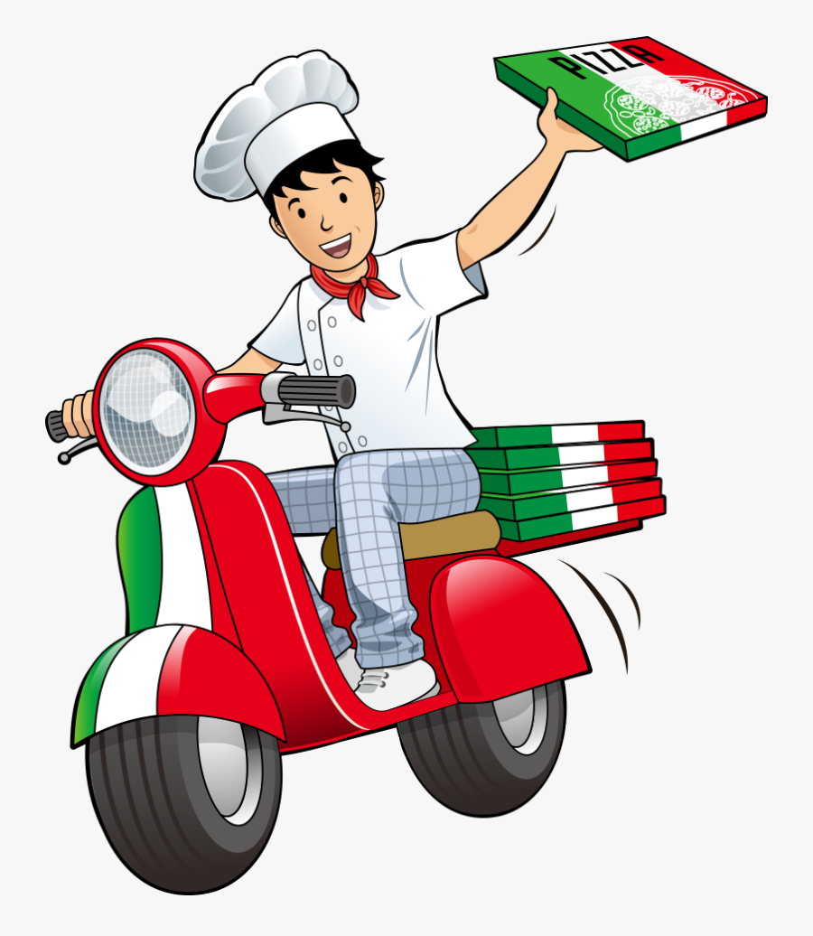 Take-out Restaurant Deliveryman Delivery Vector Pizza - Pizza Delivery Man Png, Transparent Clipart