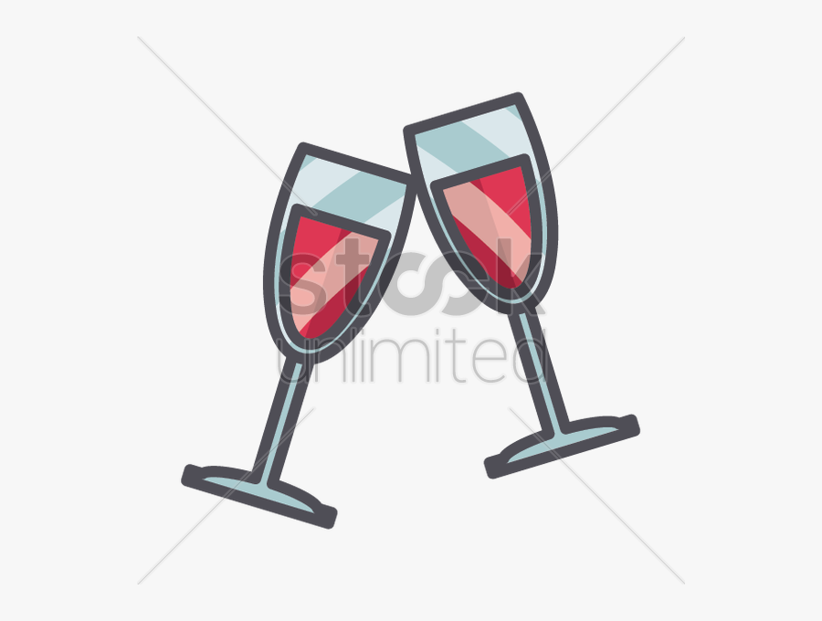 Cartoon Wine Glasses Clipart Champagne Sparkling Wine - Transparent Wine Glass Cartoon, Transparent Clipart