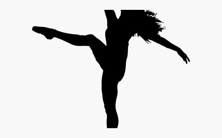 Jazz Dance Clipart - Female High Kick Dance Silhouette, Transparent Clipart