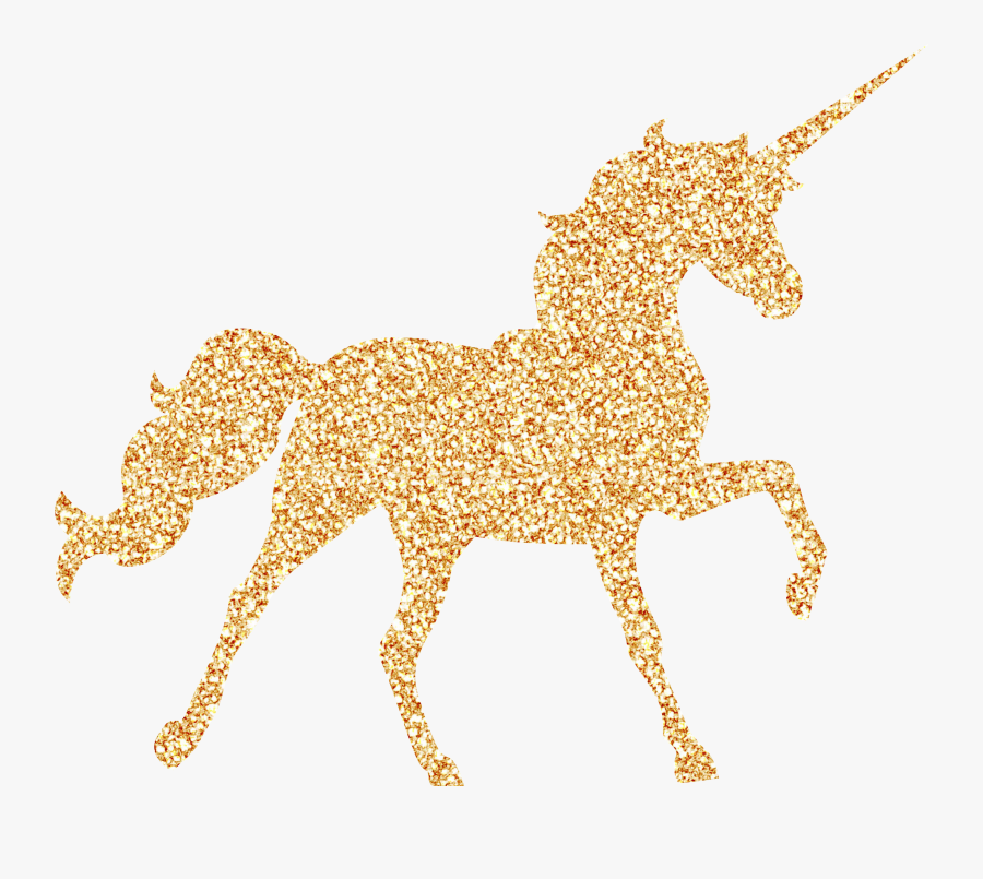 Read - Gold Unicorn Silhouette, Transparent Clipart