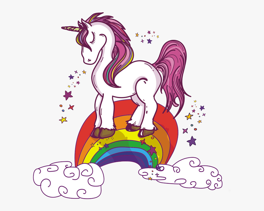 Unicorn Rainbow Illustration - Free Unicorn And Rainbow, Transparent Clipart