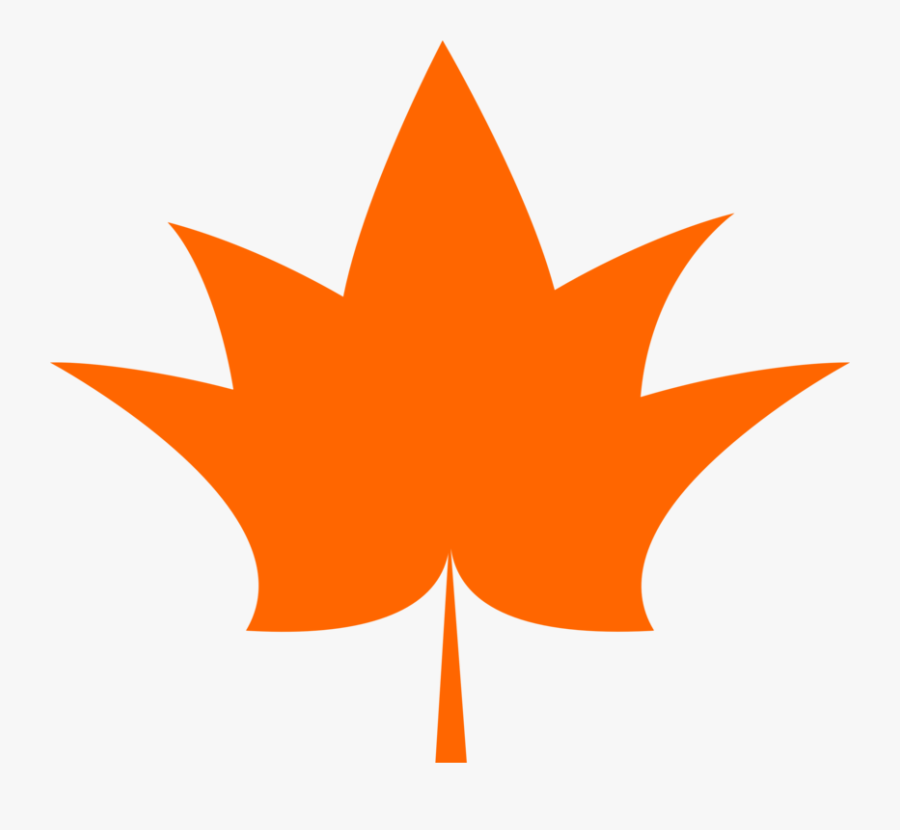 Plant,leaf,symmetry - Fall Leaf Clip Art Orange, Transparent Clipart