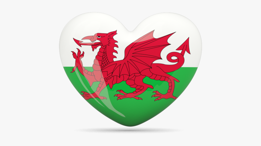 Wales Flag Heart - Welsh Flag In A Heart, Transparent Clipart