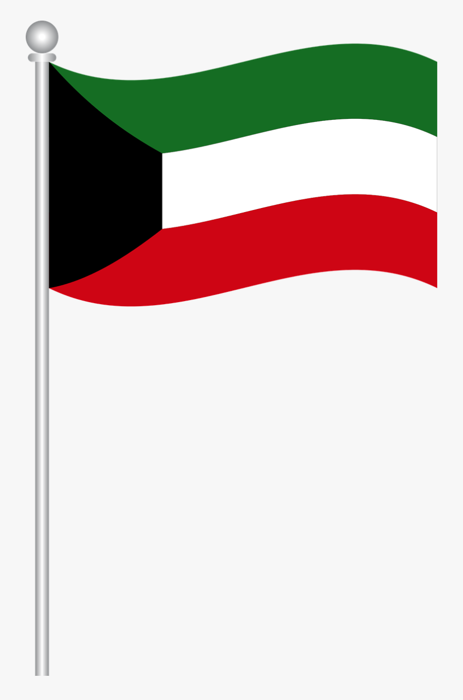 Flag Of Kuwait Flag Kuwait Free Picture - Kuwait Flag Waving Png, Transparent Clipart