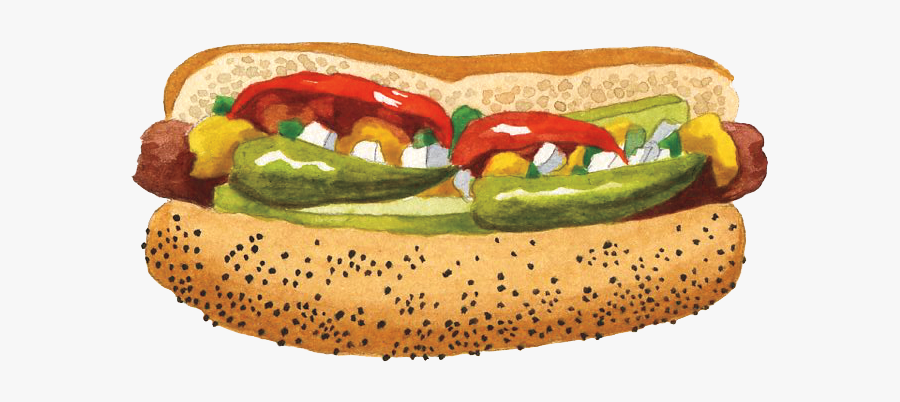 Clip Art Dogs America S Favorite - Chicago-style Hot Dog, Transparent Clipart