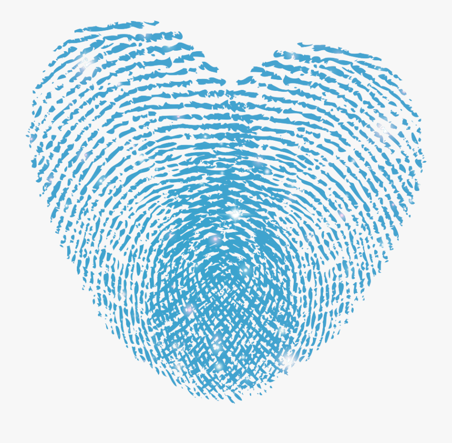 #fingerprint #blue #heart #love #glitter #glittery - Fingerprint Heart Png White, Transparent Clipart
