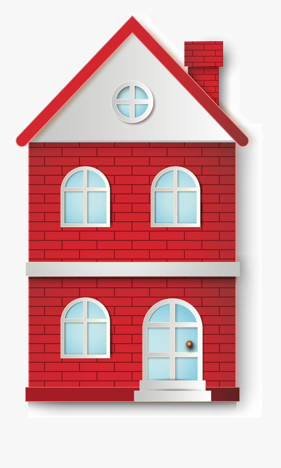 Villa Red Cartoon Transprent - Red Brick Houses Clipart, Transparent Clipart