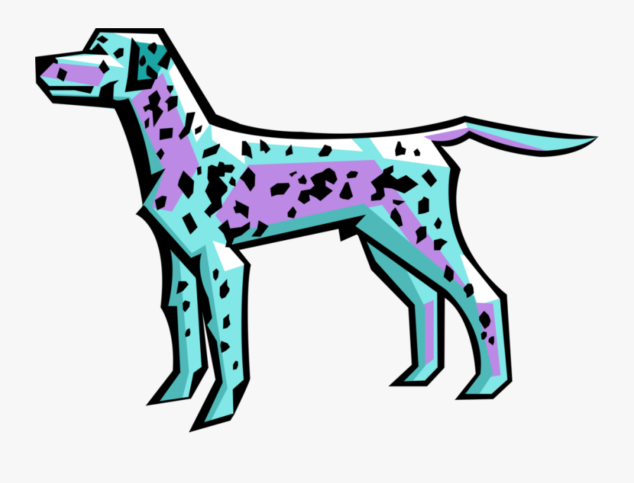 Vector Illustration Of Dalmatian Dog With Spots - Great Dane, Transparent Clipart