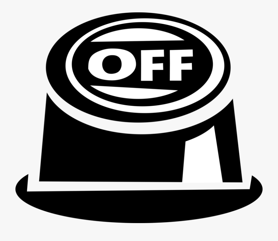 Vector Illustration Of Off Switch Mechanism - Emblem, Transparent Clipart