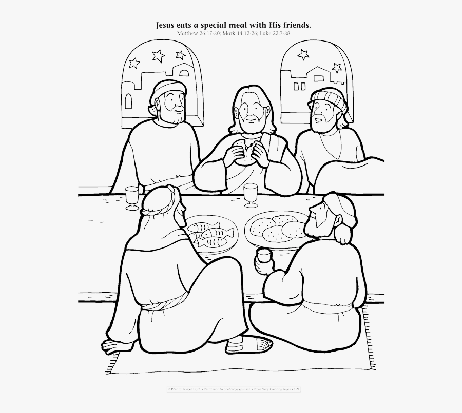 Lords Supper Coloring Pages, Transparent Clipart