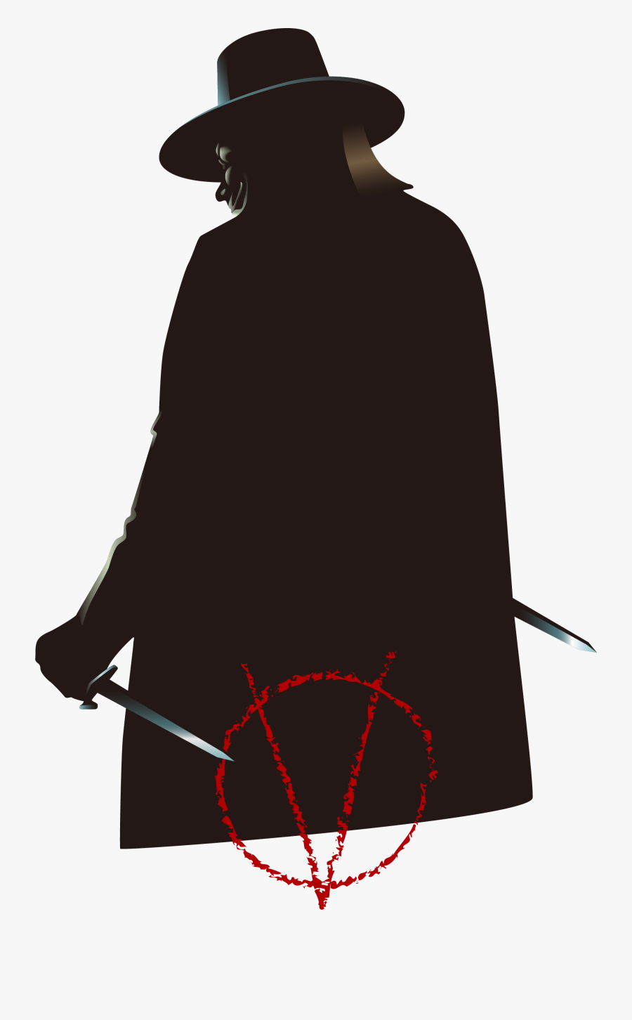Vector Wearing A Hat Mysterious Man Png Download - Mysterious Man In A Hat Silhouette, Transparent Clipart