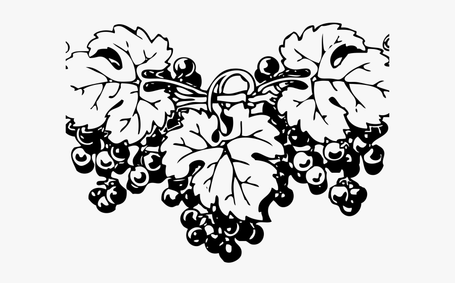 Grapes Clipart Outline - Grapes Png Black And White, Transparent Clipart