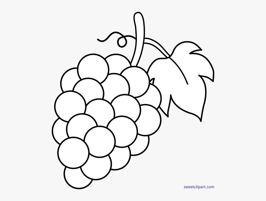 Grape Clipart Black And White - Grapes Clipart Black And White, Transparent Clipart