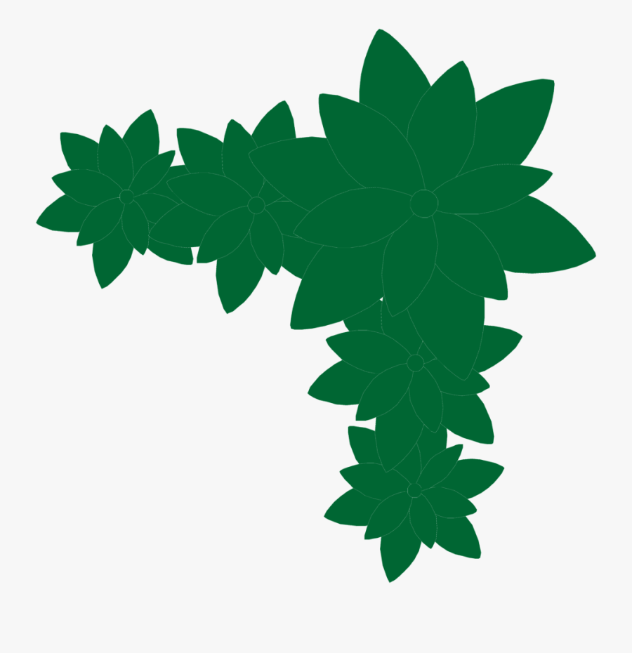 Grapes Clipart Corner - Corner Of Leaves Transparent Black, Transparent Clipart