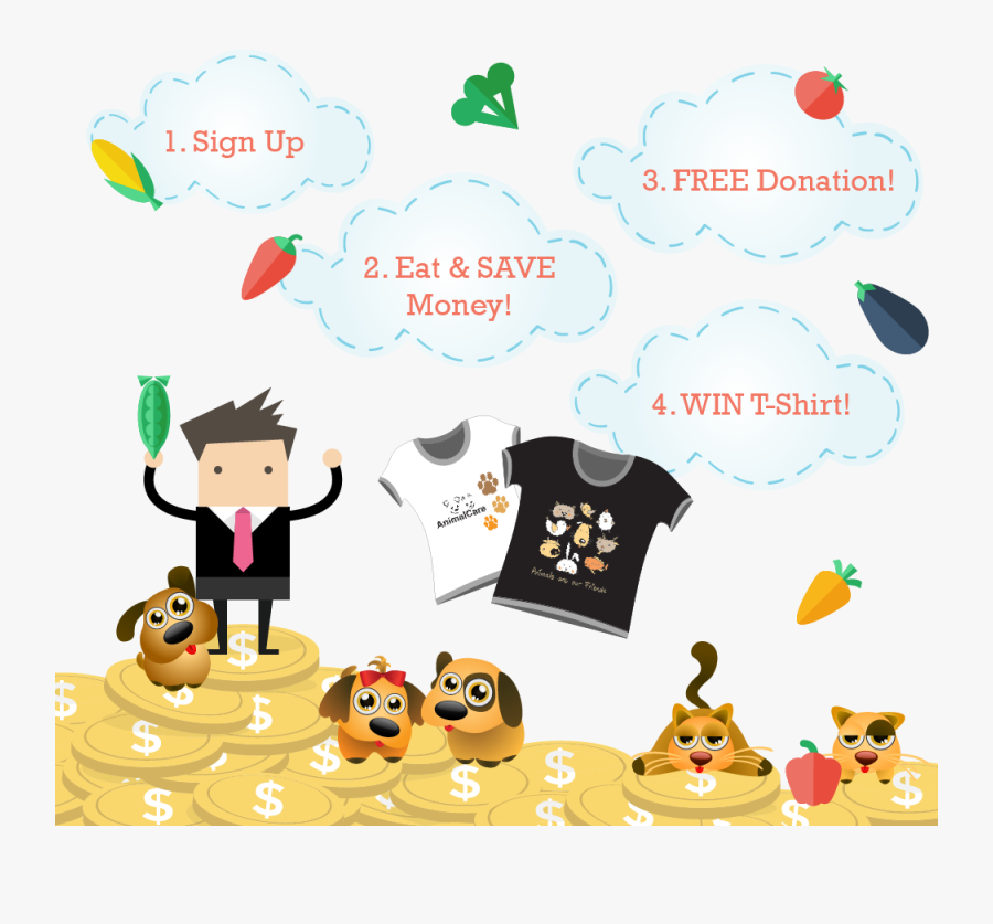 Hungry Clipart Enjoy Your Meal - Cartoon, Transparent Clipart