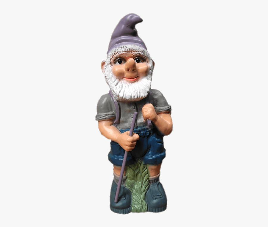 Garden Gnome Holding Stick - Garden Gnome, Transparent Clipart