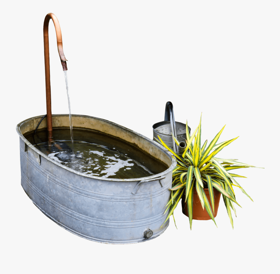 Garden Decoration - Galvanized Tub Water Features, Transparent Clipart