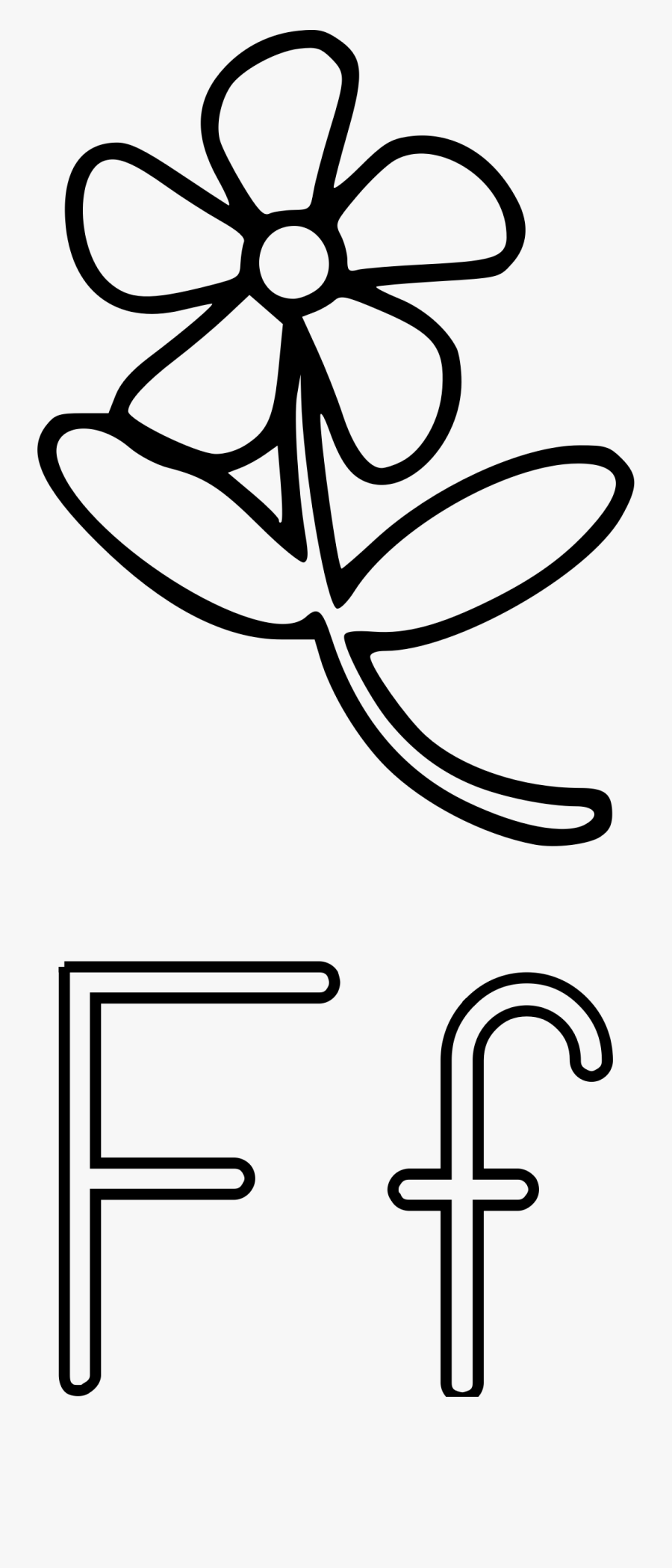 Letra F De Flor Clip Arts - F Is For Flower Worksheet, Transparent Clipart