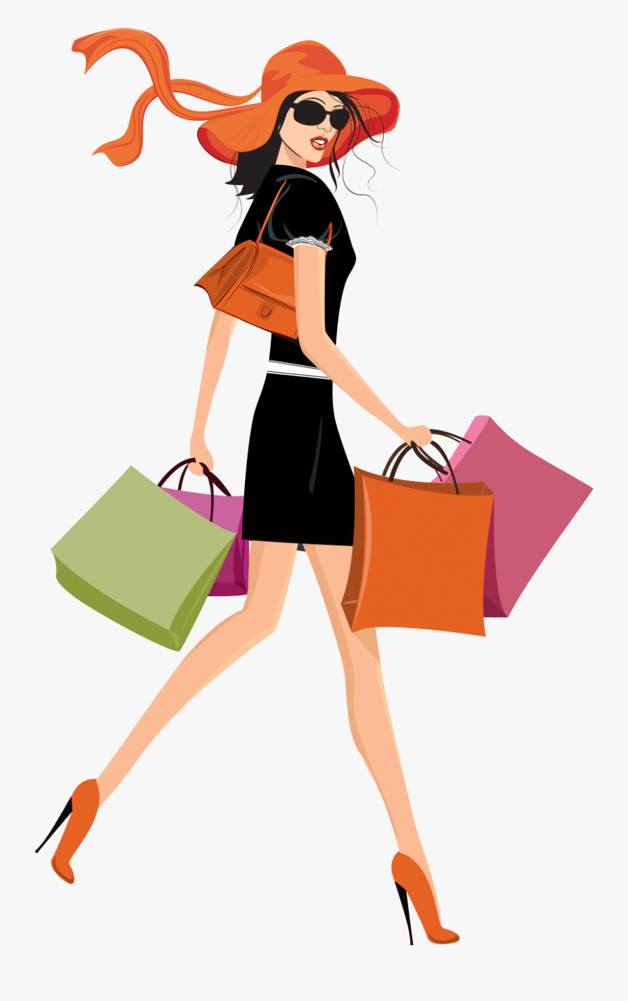 Girl Shopping Transparent Background, Transparent Clipart
