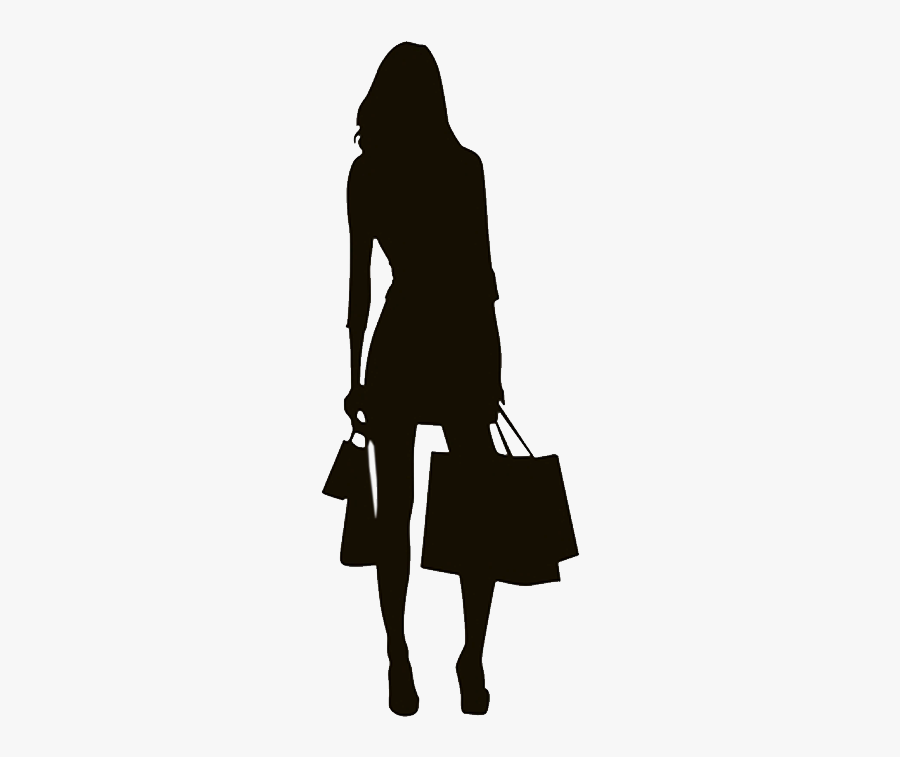 Shopping Silhouette Vector Graphics Personal Shopper - Shopping Woman Silhouette Png, Transparent Clipart