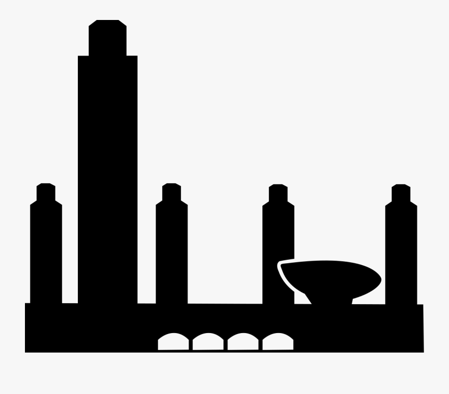 Plaza Silhouette, Transparent Clipart