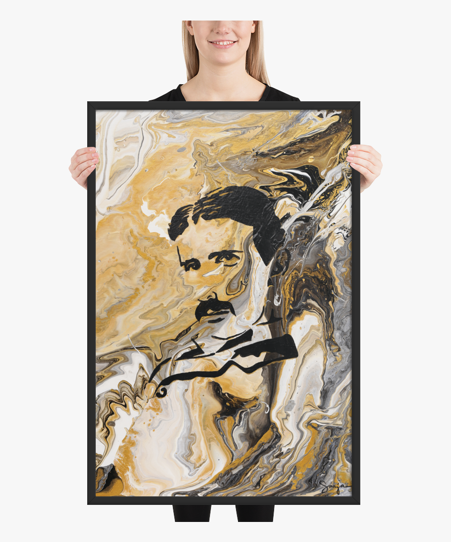 Marble Tesla Framed 2"x3 - Modern Art, Transparent Clipart