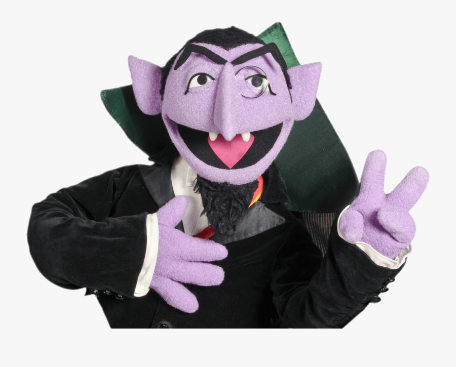 Sesame Street Count Von Count Peace Sign - Count Sesame Street, Transparent Clipart