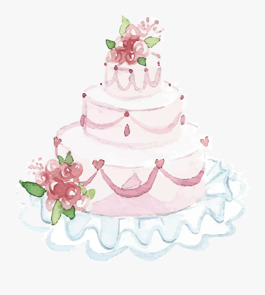 Transparent Library Wedding Watercolor Painting Beautiful - Watercolor Wedding Cake Png, Transparent Clipart