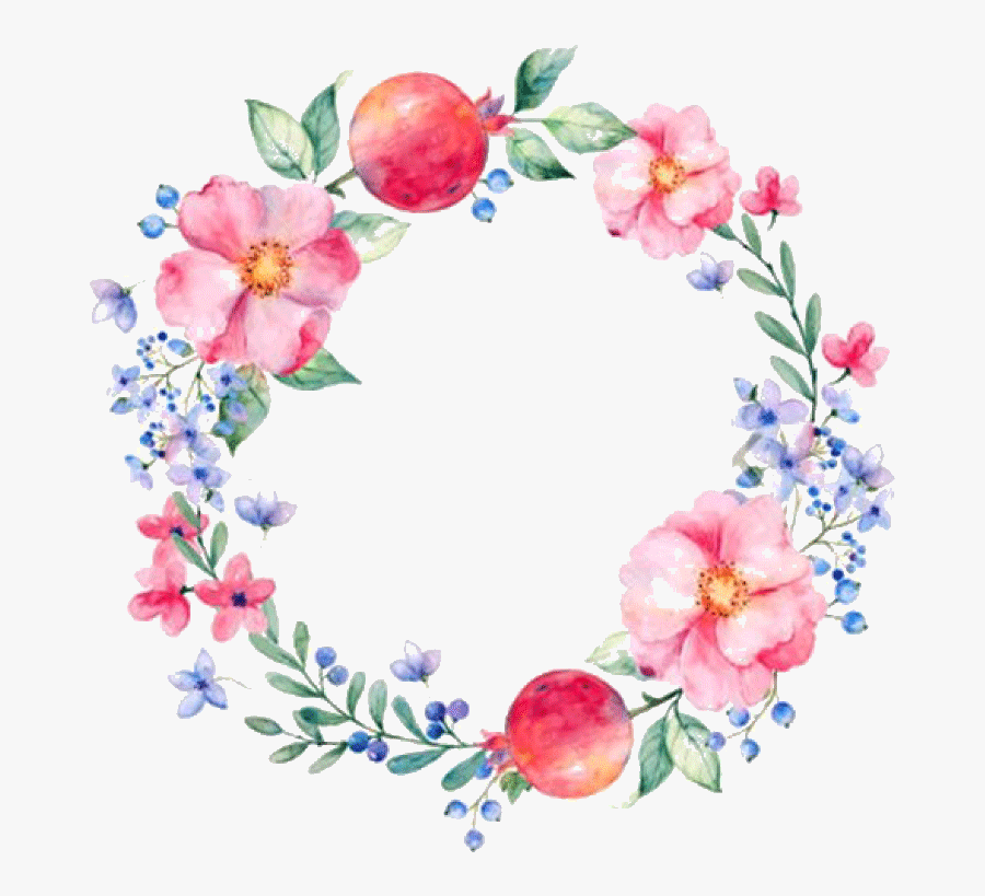 Watercolor Clipart Letter - Flower Round Border Watercolor, Transparent Clipart