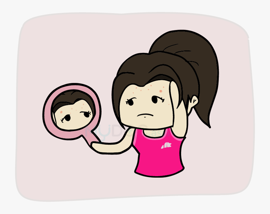 Shalini Looking Into Mirror - Cartoon, Transparent Clipart