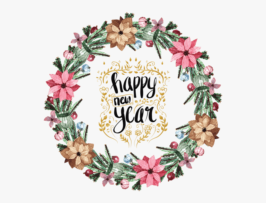 Beautiful Watercolor Christmas Messages Sticker-6 - Floral Design, Transparent Clipart